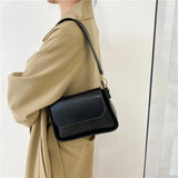 PU Leather Flap Shoulder Bag for Women Solid Handbag