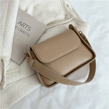 PU Leather Flap Shoulder Bag for Women Solid Handbag