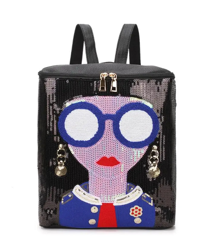 Sequins Dazzling Ladies Casual Backpack Shoulder Bag School Bags For Teenage Gi