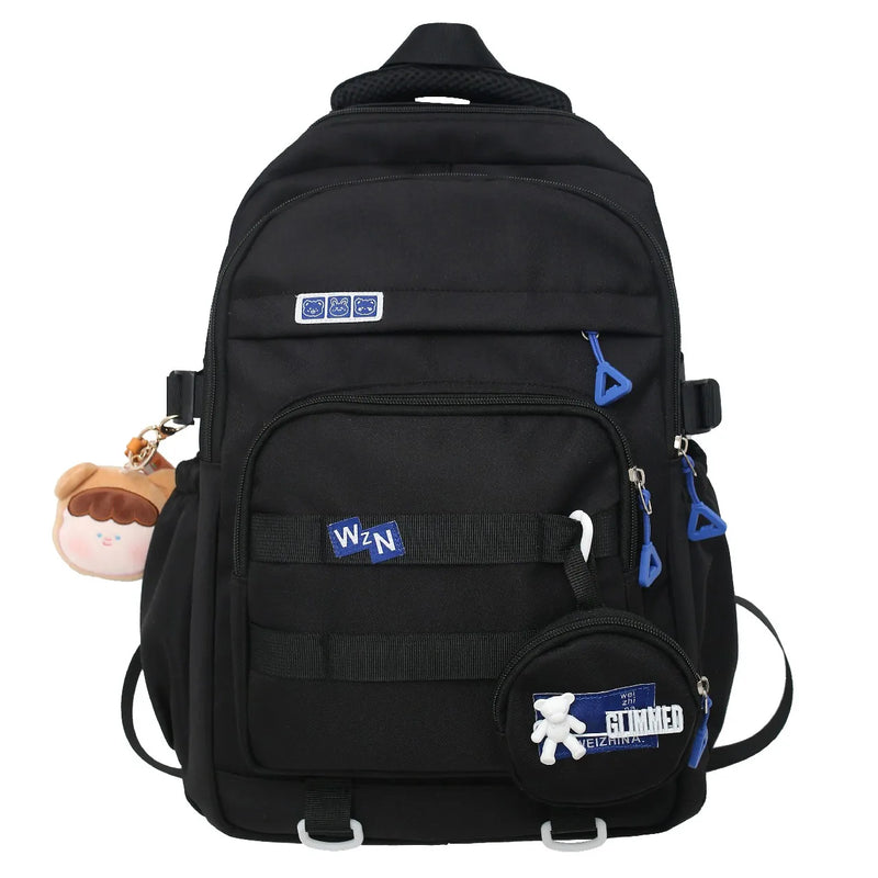 Girl Waterproof Travel Backpack Panelled Nylon Women Backpack