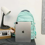 Girl Waterproof Travel Backpack Panelled Nylon Women Backpack
