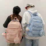 Girl Waterproof Travel Backpack Panelled Nylon Women Backpack