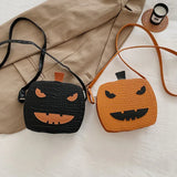Halloween Square Pumpkin Devil Shoulder Bag Funny Cross-body Bag