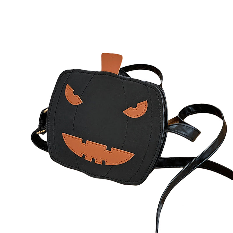 Halloween Square Pumpkin Devil Shoulder Bag Funny Cross-body Bag