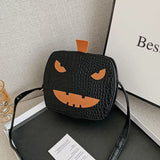 Halloween Square Pumpkin Devil Shoulder Bag Funny Cross-body Bag