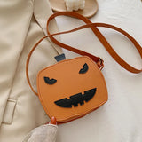 Halloween Square Pumpkin Devil Shoulder Bag Funny Cross-body Bag