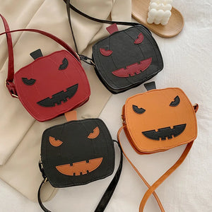 Halloween Square Pumpkin Devil Shoulder Bag Funny Cross-body Bag