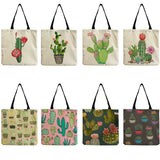 Cactus Print Shoulder Bag Large Capacity Tote