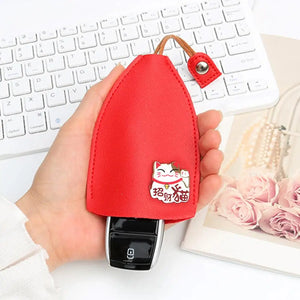 Fortune Cat Key Wallet Compact Keychain Pouch Key Storage