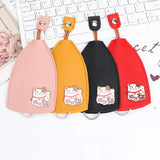 Fortune Cat Key Wallet Compact Keychain Pouch Key Storage