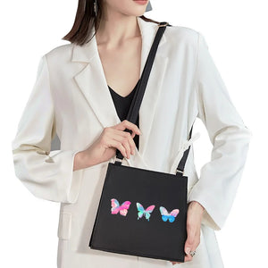 Butterfly Pattern Printed Messenger Bag Square Evening Bag