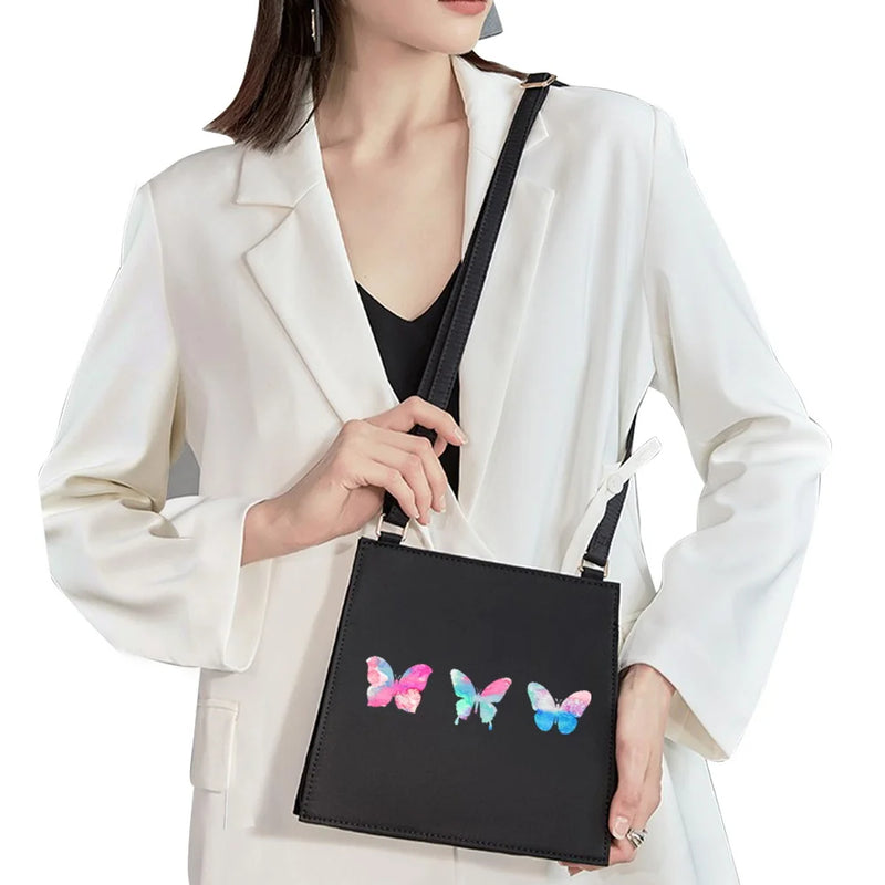 Butterfly Pattern Printed Messenger Bag Square Evening Bag