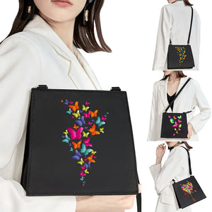 Butterfly Pattern Printed Messenger Bag Square Evening Bag