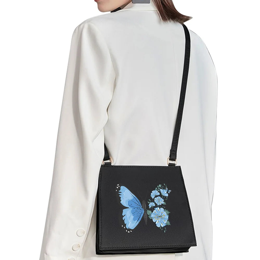 Butterfly Pattern Printed Messenger Bag Square Evening Bag