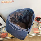 Canvas Drawstring Laptop College Backpack School Bag