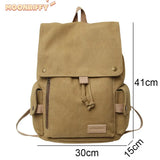 Canvas Drawstring Laptop College Backpack School Bag