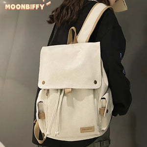 Canvas Drawstring Laptop College Backpack School Bag