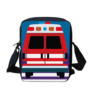 Customizable Fire Truck Crossbody Bag Ambulance Pattern Messenger Bag
