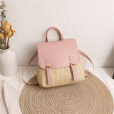 Straw Mini Handbag Women Niche Bag Small Rattan Woven Backpack