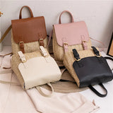 Straw Mini Handbag Women Niche Bag Small Rattan Woven Backpack