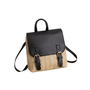 Straw Mini Handbag Women Niche Bag Small Rattan Woven Backpack