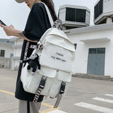 Waterproof School Backpack for Teens, Harajuku Male Female Travel Bag