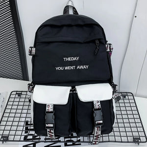 Waterproof School Backpack for Teens, Harajuku Male Female Travel Bag