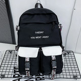 Waterproof School Backpack for Teens, Harajuku Male Female Travel Bag