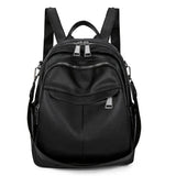 Women Waterproof Leather Zipper Backpack Casual Travel Bag