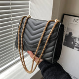 Quilted Flap Square Bag PU Leather Crossbody Satchel Handbag