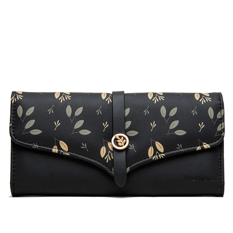 Women's Long Wallets Printed Buckles Clutches Purse