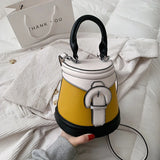 One-shoulder Diagonal Bag Contrast Bucket Bag Mini Handbags