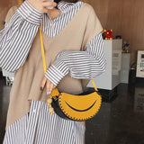 Funny Banana Shape PU Leather Handbag Crossbody Messenger Bag