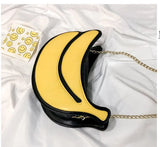 Cute Banana Shape PU Leather Chain Ladies Messenger Bag
