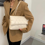 Plaid Women Shoulder Bag Chain Crossbody Bags Small Flap Top Handle Bags