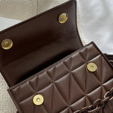 Quilted Flap Square Bag Women PU Leather Chains Crossbody Bag Brands