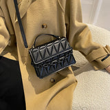Quilted Flap Square Bag Women PU Leather Chains Crossbody Bag Brands