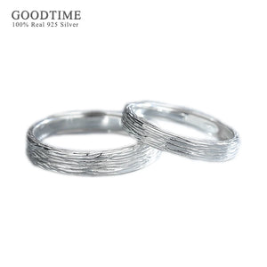925 Sterling Silver Drawing Couple Wedding Rings Engagement Anniversary