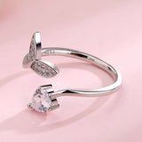 Silver Mermaid Tail Cuff Ring w/ Cubic Zirconia