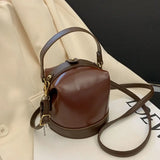 Western Style Small Bucket Bag Female Shoulder Bag Autumn Winter Net Red