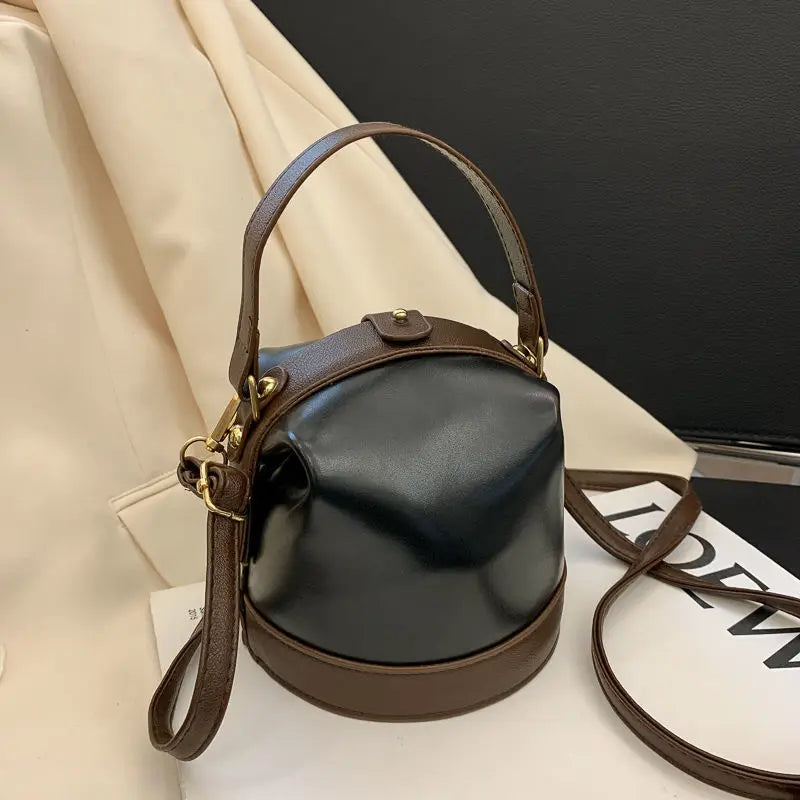 Western Style Small Bucket Bag Female Shoulder Bag Autumn Winter Net Red