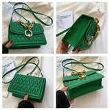 Small Shoulder Bag Chain Crossbody Plaid Pu Leather Women's Bag