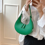 Half-moon Shoulder Bag PU Leather Crossbody Tote