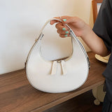Half-moon Shoulder Bag PU Leather Crossbody Tote