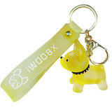 Transparent Bulldog Keychain Charms Cute Animal Bag Pendant Couple Gift