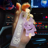 Transparent Bulldog Keychain Charms Cute Animal Bag Pendant Couple Gift