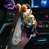 Transparent Bulldog Keychain Charms Cute Animal Bag Pendant Couple Gift