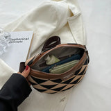 Triangle Pattern Canvas Fanny Pack Stylish Waist Bag for Women
