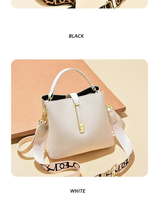 Women Stone Pattern Bucket Bag Casual All-match Shoulder Messenger Bag