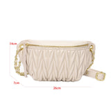 Women's Pu Leather Waist Bag Chain Crossbody Chest Hip Purse Handbag